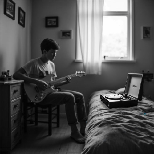 1950s Teen Learning Guitar